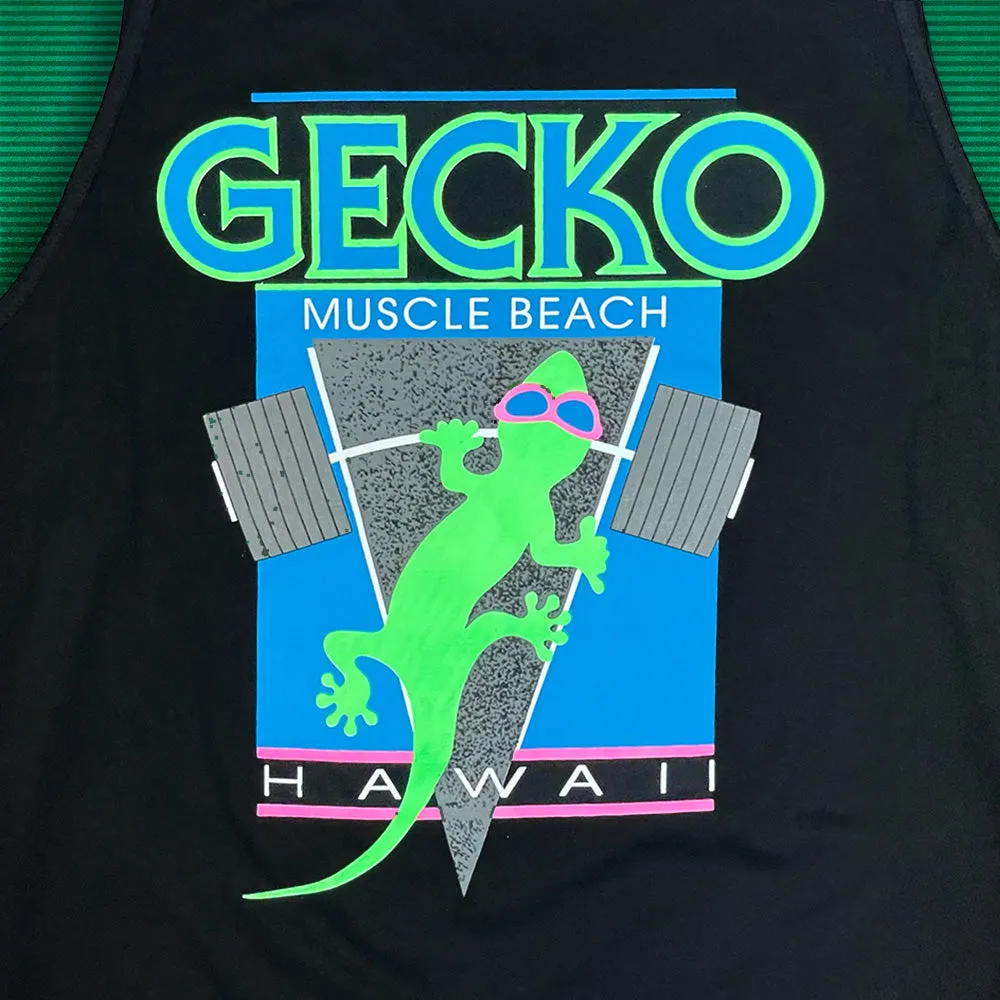 1988 Gecko Muscle Beach V2 - Black Cotton Tank