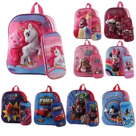 3D Kindergarten children's backpack and School Bag with Pouch