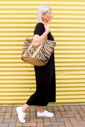 Adorne Jungle Love Woven Jute Tote Bag