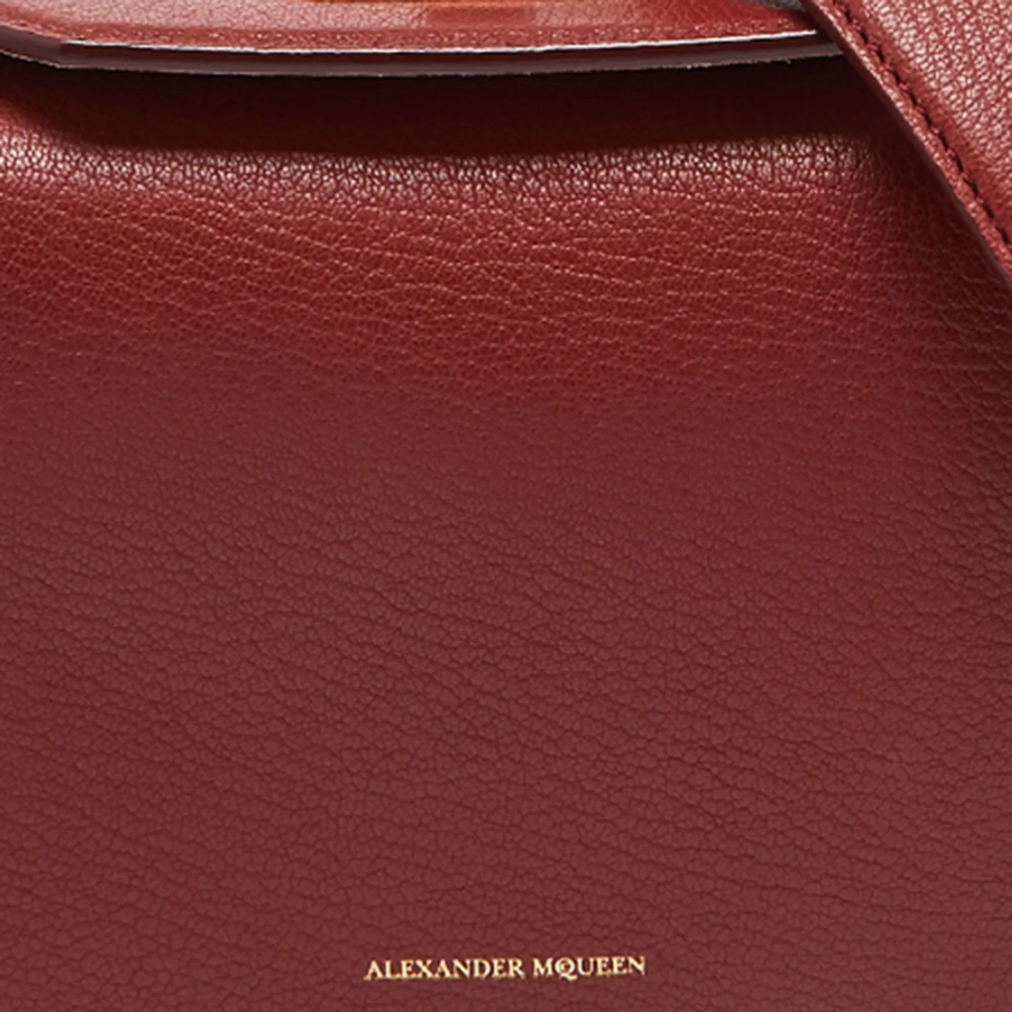 ALEXANDER MCQUEEN Brick Brown Leather Box Crossbody Bag