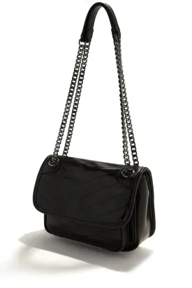 Alicia Quilted Crossbody Bag - Black