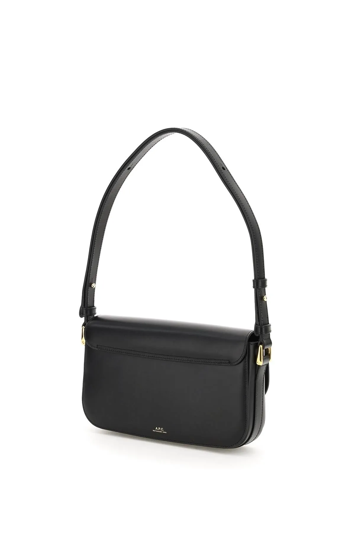 A.P.C. Chic Black Leather Baguette Crossbody