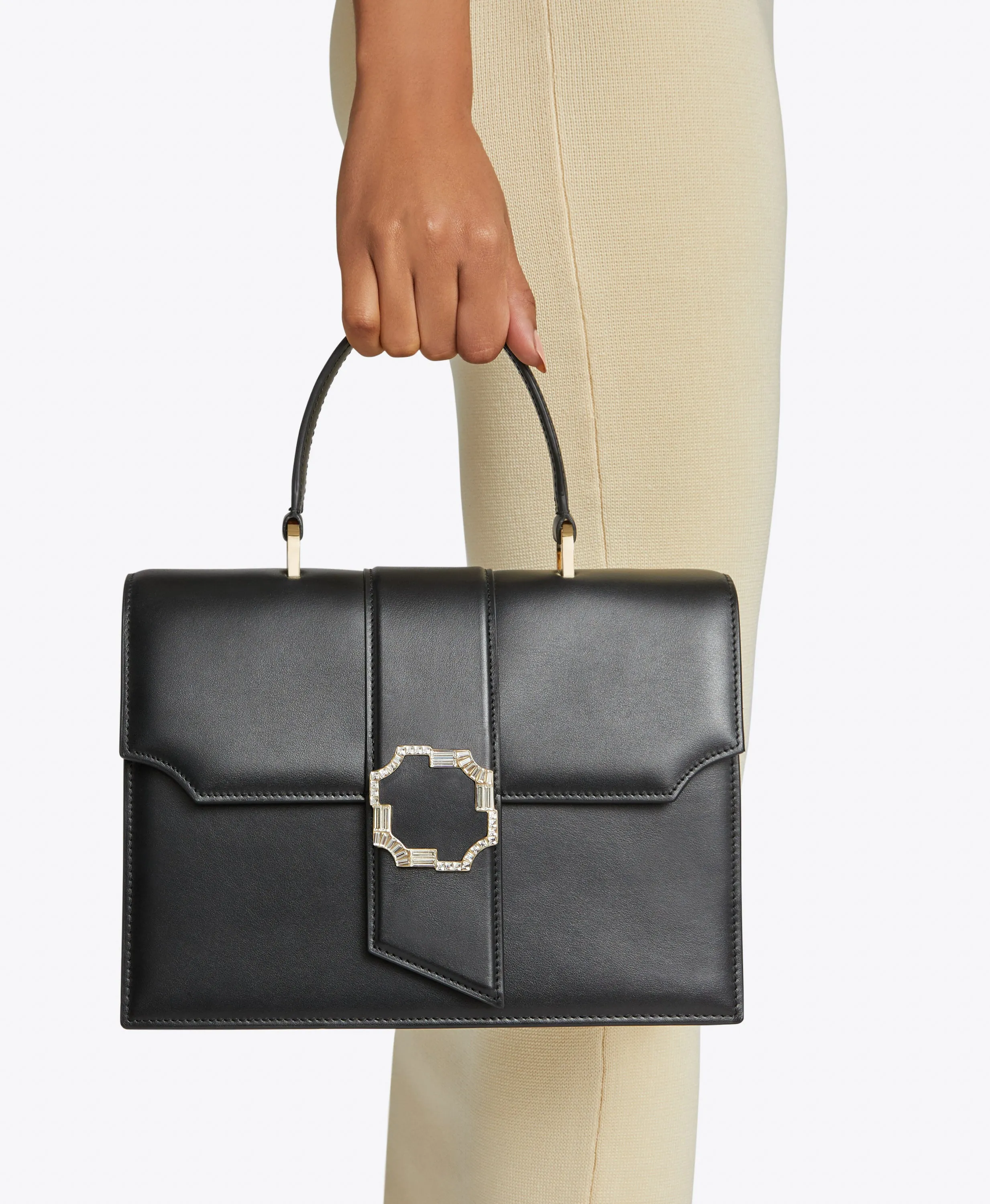 Audrey Black Leather Mini Handbag