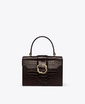 Audrey Dark Brown Leather Small Handbag