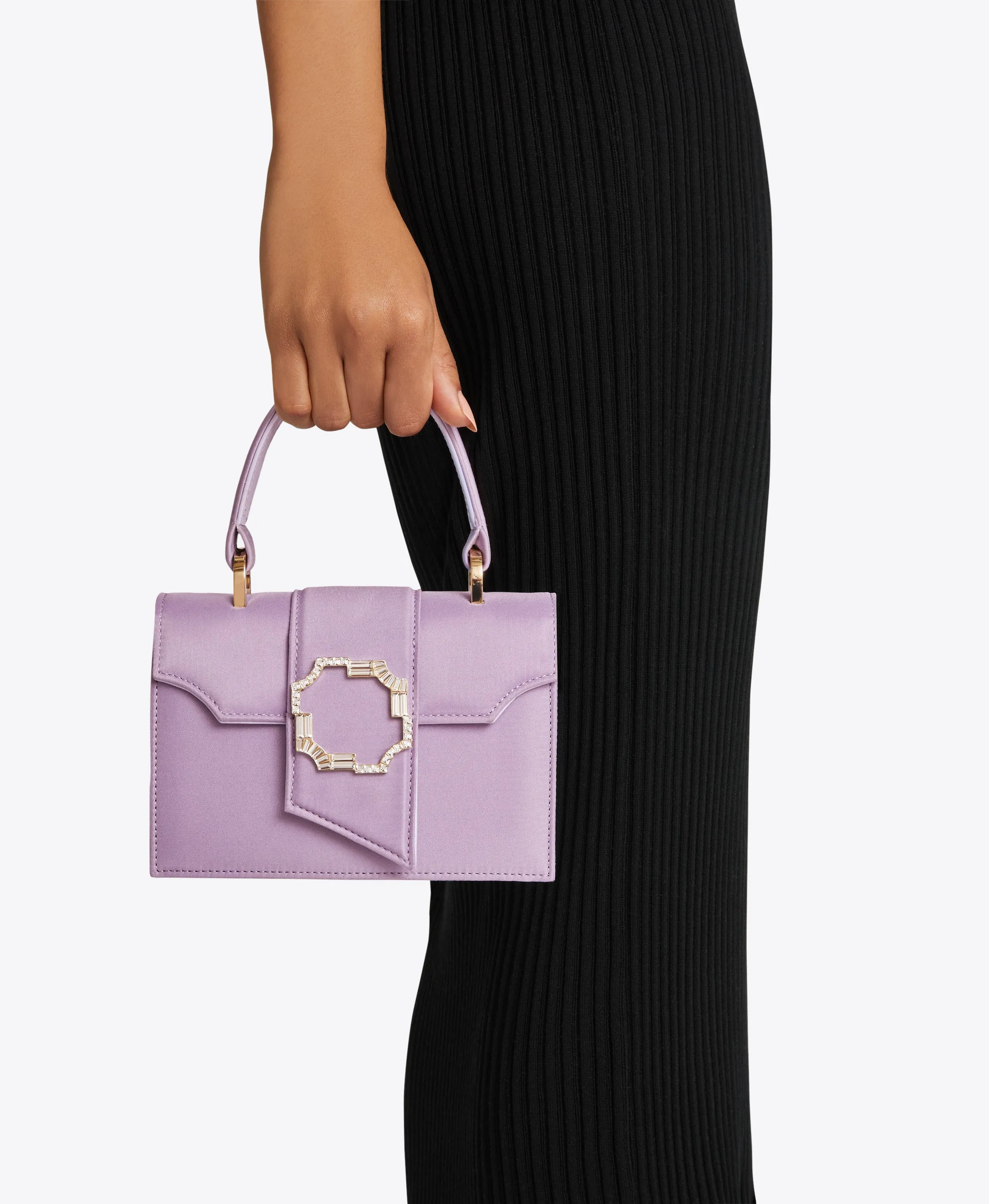 Audrey Lilac Satin Mini Handbag