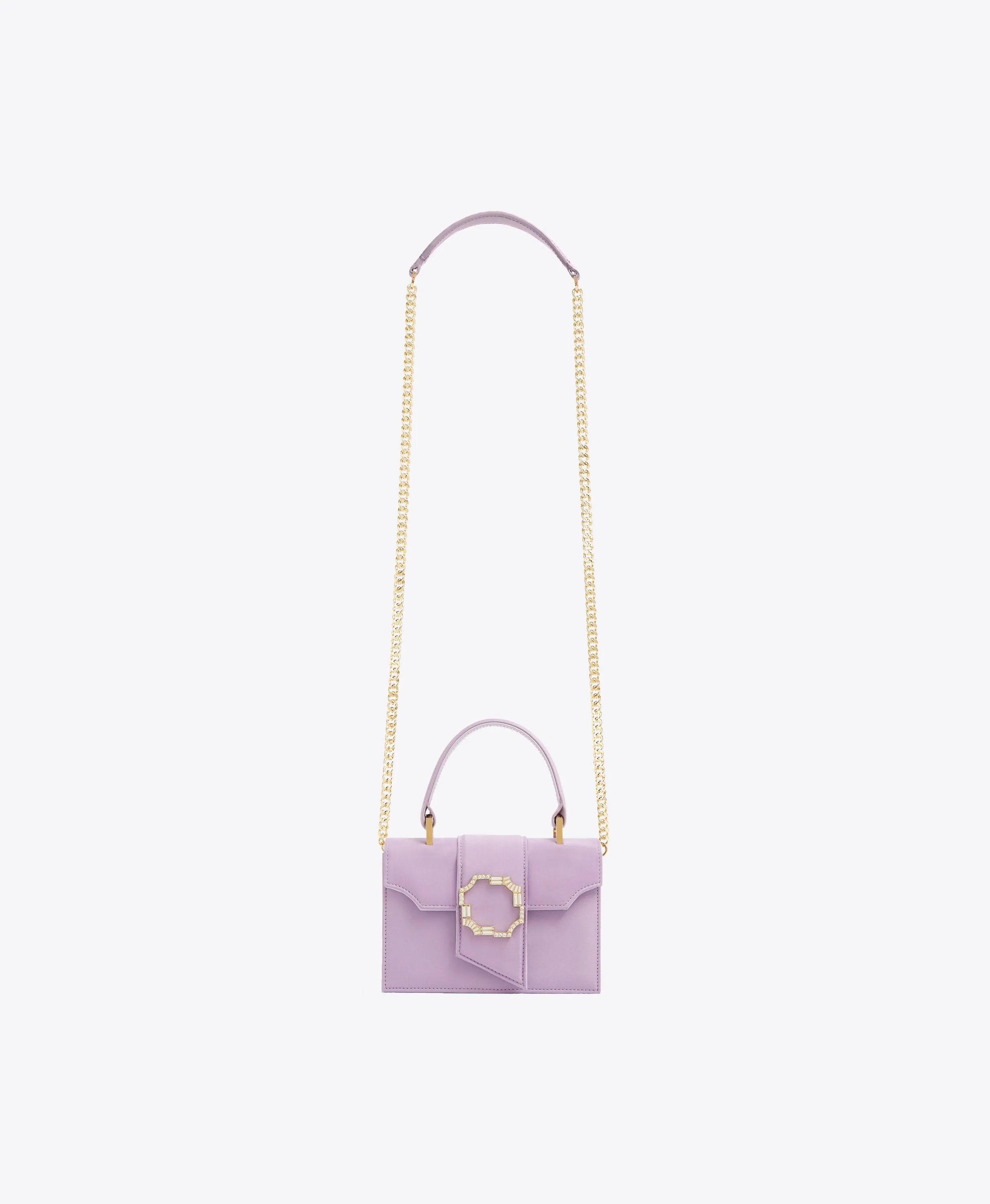 Audrey Lilac Satin Mini Handbag