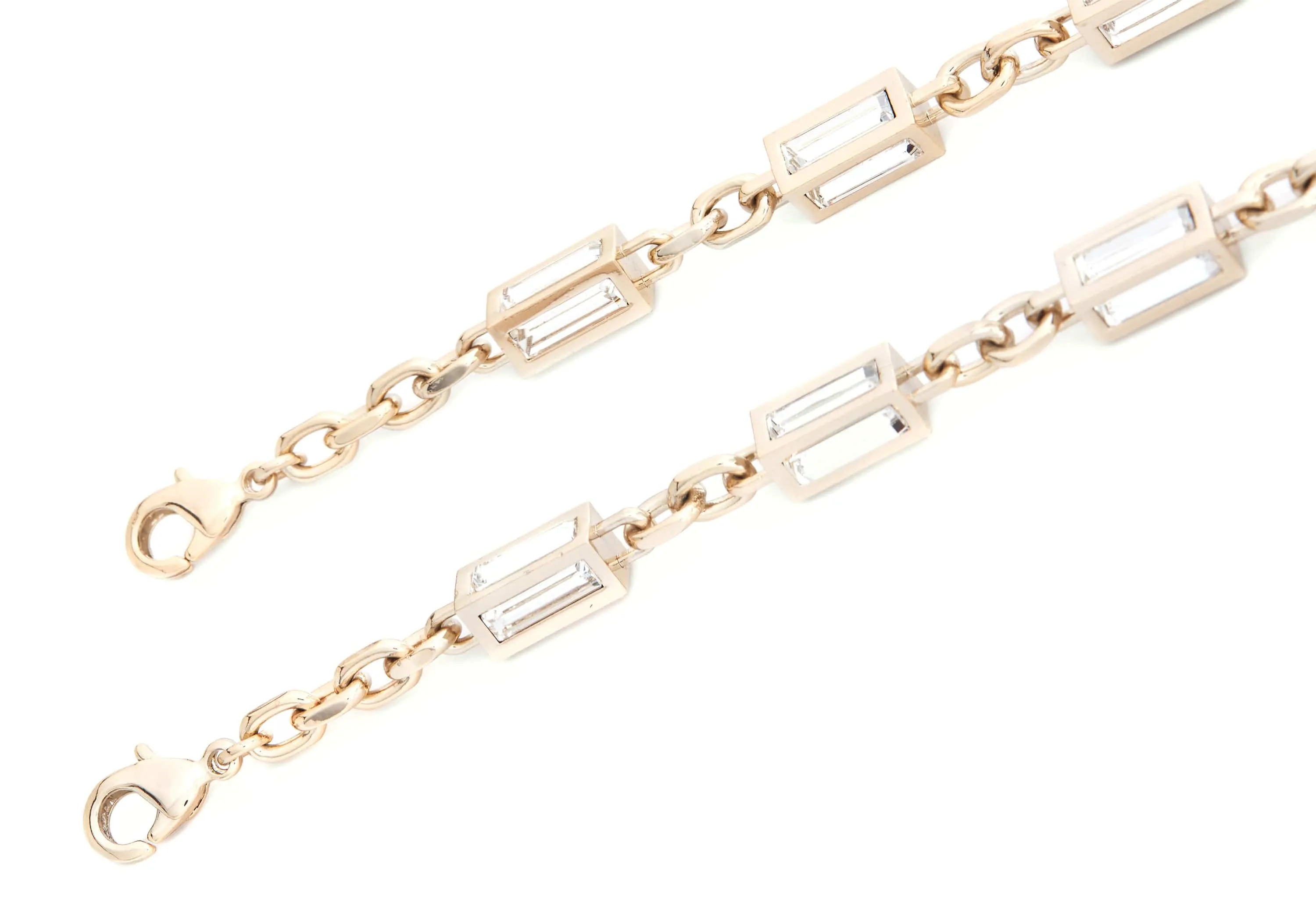 Baguette Crossbody Chain Champagne