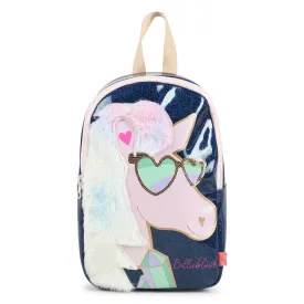 Billieblush Girls Blue Fluffy Unicorn Backpack