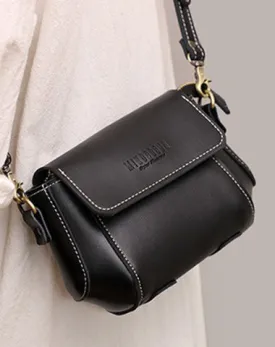 Black LEATHER Small Cute Side Bag WOMEN SHOULDER BAG Small Crossbody Purse FOR WOMEN