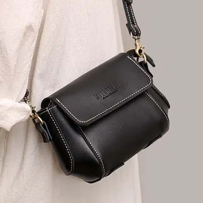 Black LEATHER Small Cute Side Bag WOMEN SHOULDER BAG Small Crossbody Purse FOR WOMEN