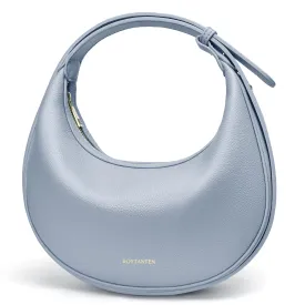 Bostanten Crescent Crossbody Hobo Purse Vegan Leather, Clutch Handbag Adjustable Strap, Light Blue