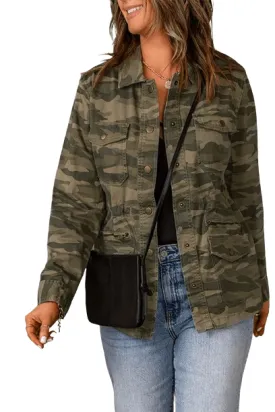 Camouflage Snap Down Jacket