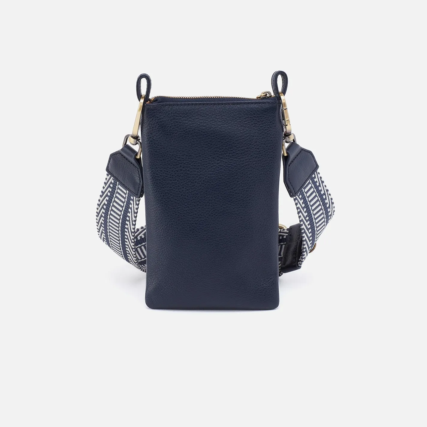 Cass Phone Crossbody In Pebbled Leather - Sapphire