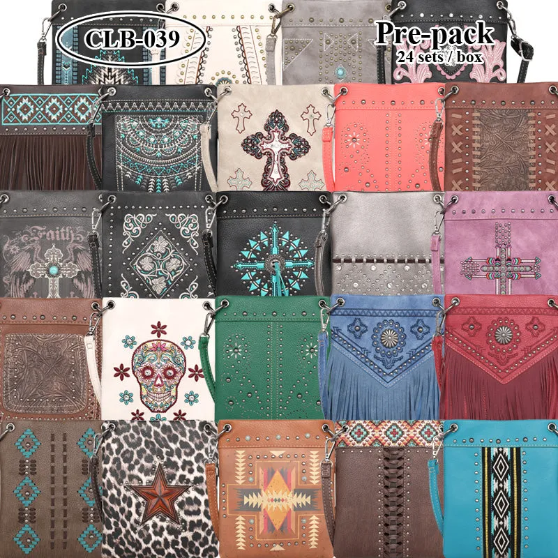 CLB-039 American Bling Crossbody Bag Pre-Pack 24Pcs/Box