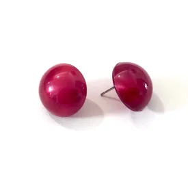 Cranberry Aura Glow Retro Button Studs