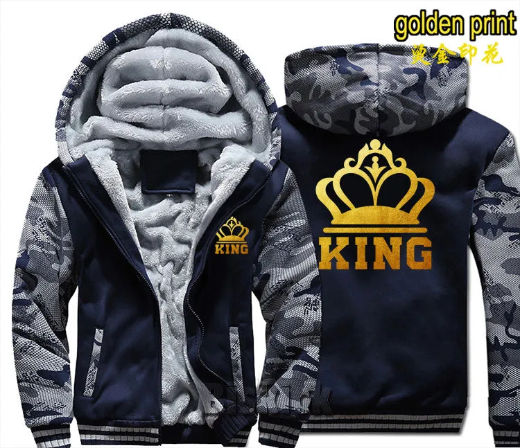 Grey Camouflage King Zipper Hoodie