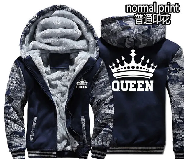 Grey Camouflage King Zipper Hoodie