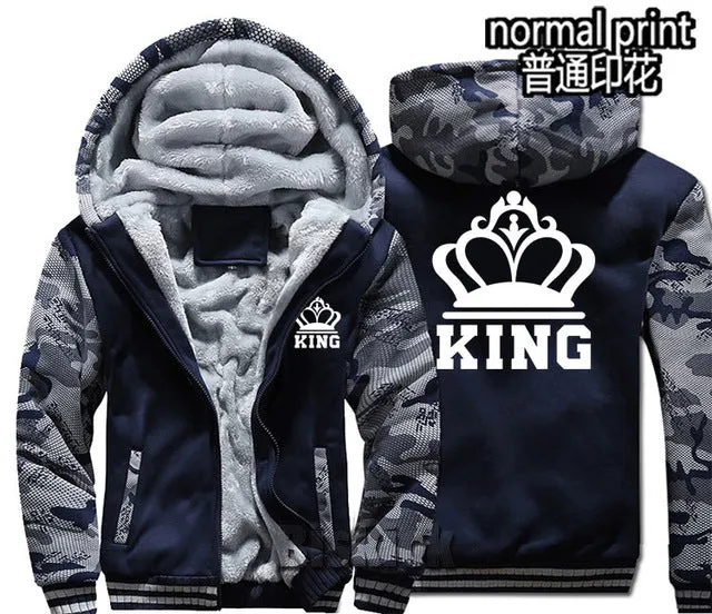 Grey Camouflage King Zipper Hoodie