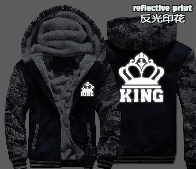 Grey Camouflage King Zipper Hoodie