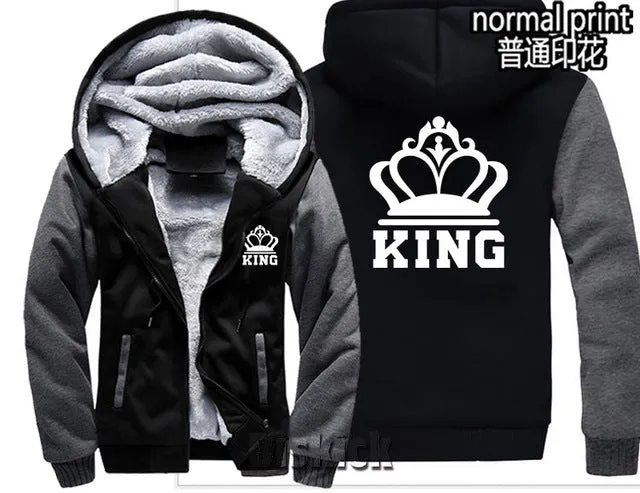 Grey Camouflage King Zipper Hoodie