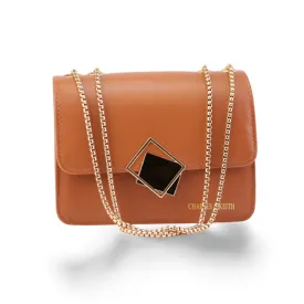 Latest fashion Crossbody Bag with Gold Chain and Square Buckle