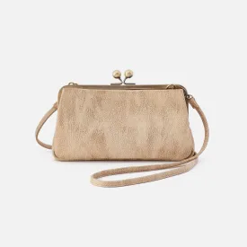 Lauren Frame Crossbody In Metallic Leather - Gold Leaf