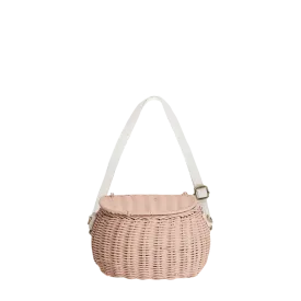 Mini Chari Rattan Bag - Rose