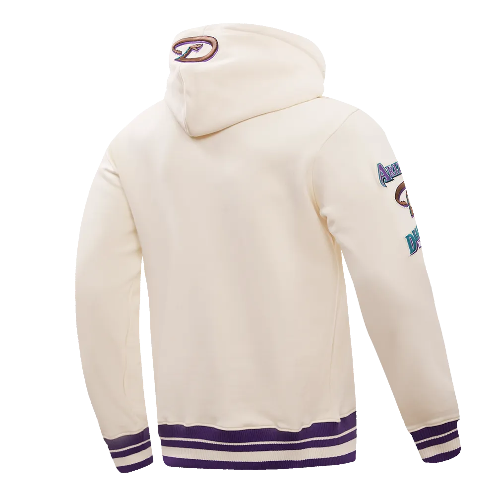 MLB ARIZONA DIAMONDBACKS RETRO CLASSIC MEN'S PO HOODIE (EGGSHELL/ PURPLE)