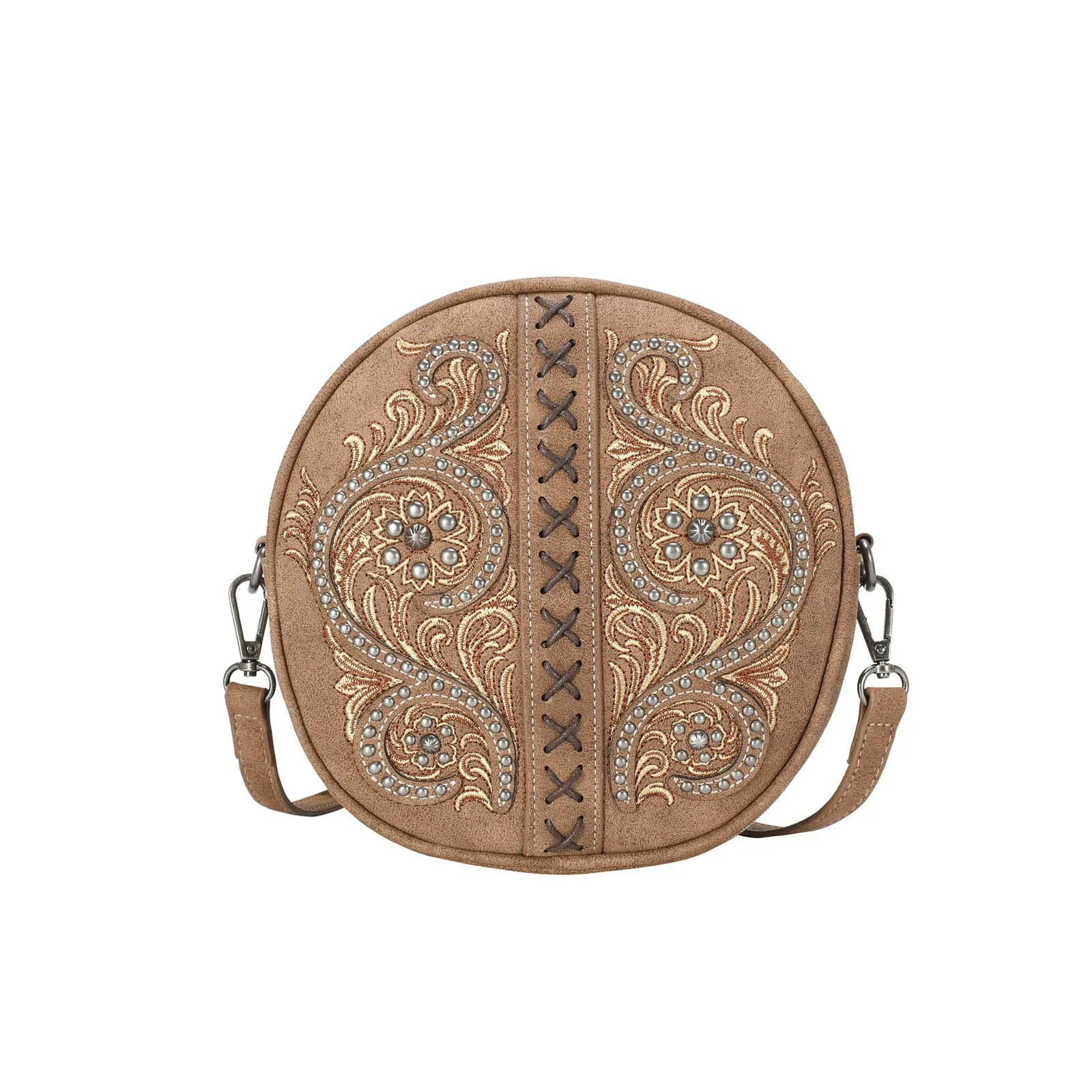 MW1076-118 Montana West Floral Embroidered Collection Circle Bag/Crossbody