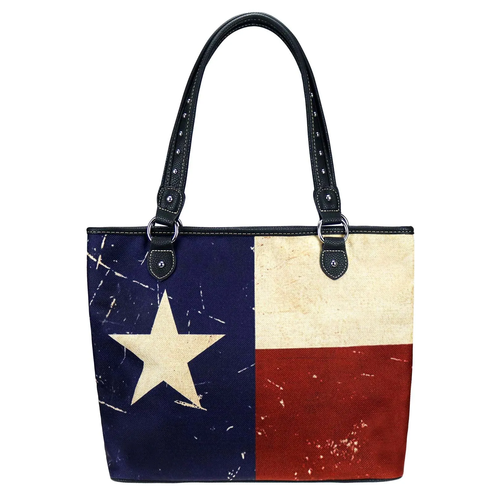 MW934-8112 Montana West Texas Flag Canvas Tote Bag