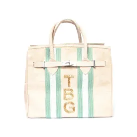 Personalized Striped Tote