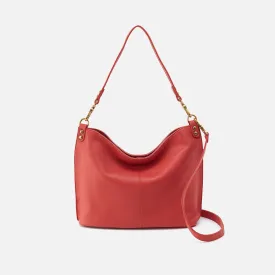 Pier Shoulder Bag In Pebbled Leather - Red Clay