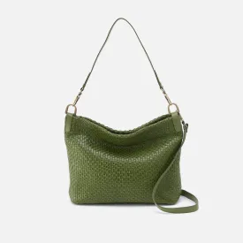 Pier Shoulder Bag in Wave Weave Leather - Sweet Basil