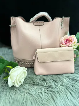 Pink Tote studded bag