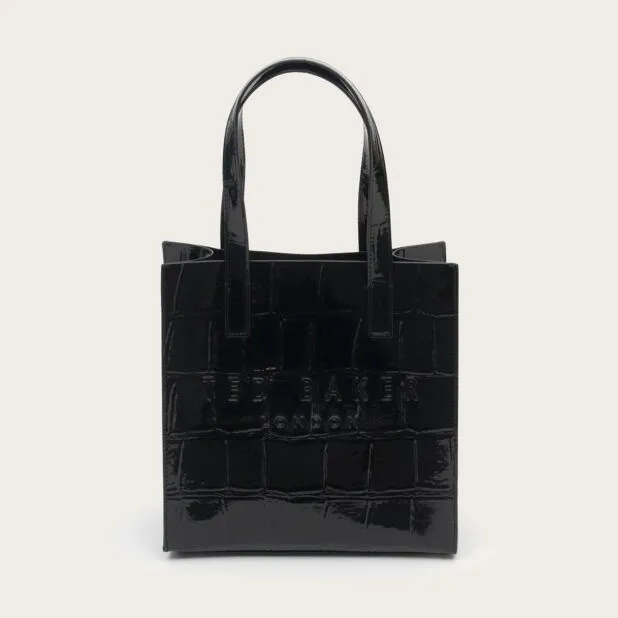 Reptcon Croc Effect Small Icon Bag Jet-Black