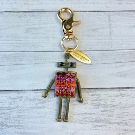 Rhinestone Robot Purse Keychain Charm - 2 Color Options Available - LAST FEW!