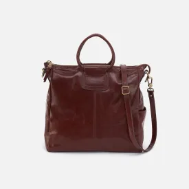 Sheila Large Satchel In Polished Leather - Chocolate