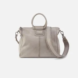 Sheila Medium Satchel in Metallic Leather - Granite Grey