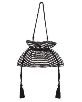 The Cinched Bag. -- Black and Cream