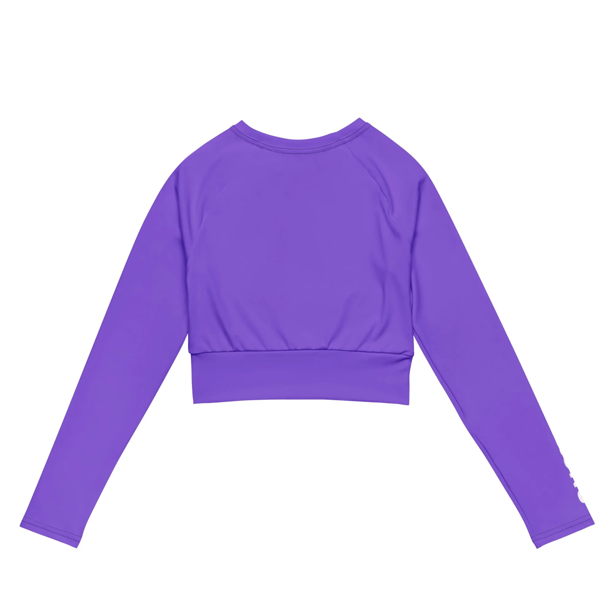 THE ESSENTIAL, SOFT AND STRETCHY, LONG SLEEVE FITTED CROP TOP BRIGHT PURPLE