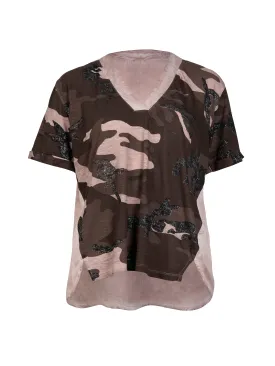 VILJA t-shirt - Dark Brown mix